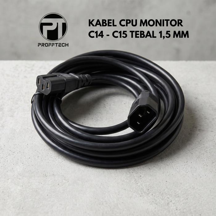 Gambar Proff Tech Kabel Power CPU-Monitor C14-C15 5 Meter Garansi 2 Tahun Universal Coaxial 1.5mm Full Tembaga 250V 10A - Computer - 2 Meter dari ProffTech Indonesia Kota Administrasi Jakarta Pusat Tokopedia
