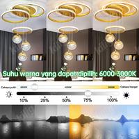 Gambar 【COD】lam puhi as mewah lampu kamar aesthetic lampu kristal mewah ruang tamu LED 3 warna modern minimalis ruang makan kamar tidur Indoor Lighting chandeliers Baja - B17-3-G【Remate/3 Warna/Menyediakan garans】 dari GOGEOUS Lampu store Kab. Tangerang 3 Tokopedia