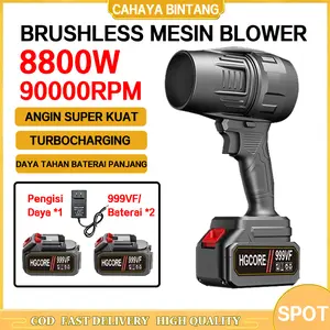 Blower Turbo Baterai Lithium 90000 RPM dengan Motor Brushless | Angin Kencang Tanpa Kabel dan Portabel