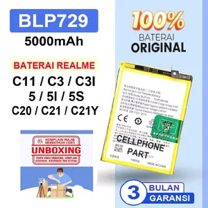 ORIGINAL Battery Baterai Batre Untuk Realme C11 2020 / C3 / C3i / 5 / 5i / 5S C20 / C21 / C21Y BLP729