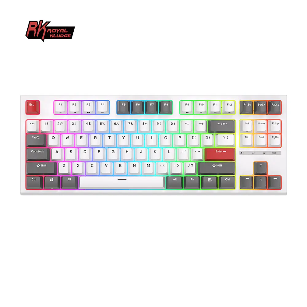 RK ROYAL KLUDGE R87 87 Key Wired RGB 80% Hotswap USB To C Compatible Mac Os Mechanical Keyboard