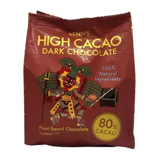 Benns High Cacao Dark Chocolate 80% 160g