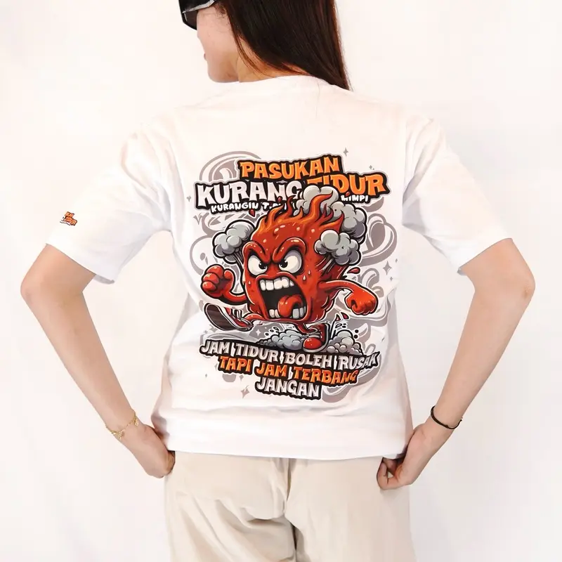 Kaos Pasukan Kurang Tidur Vol 2  Kaos Kata Kata Unisex Cotton Combed 24s Sablon DTF Size S sd XXXL by Markaskaos.id 5