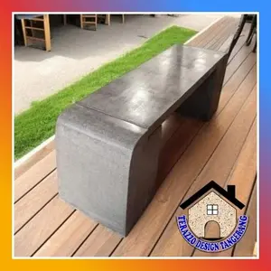 bangku terrazzo hitam natural