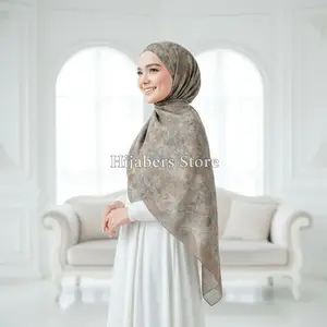 Hijabers Store_Pashmina Hijab Jilbab Motif Print Sublime Ceruty Premium Pinggiran Jahit Tepi Gradasi Edisi Terbatas Bahan Ceruty Babydoll Ukuran 180cmX80cm