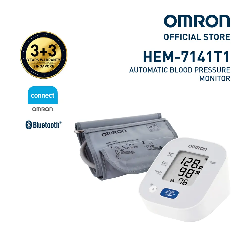 Omron Upper Arm Blood Pressure Monitor HEM-7141T1 (3+3 years warranty)