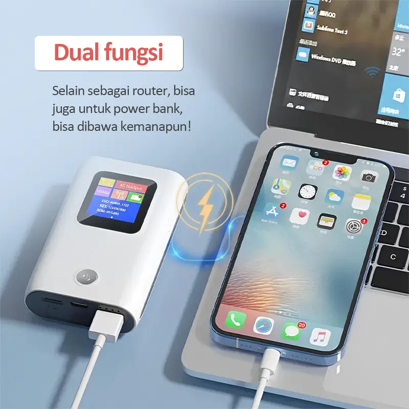 POPIC Modem Wifi 4G LTE with Power Bank SMARTCOM SM9050 PRO 6000mAh 5