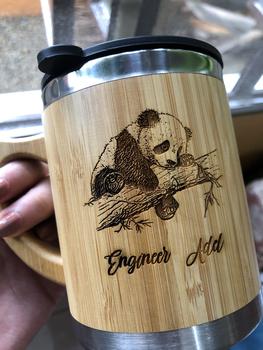 Product Review of Personalized Bamboo Mug Thumbler/ Free Name/Laser Engrave / Coffee Cup from A**e 0