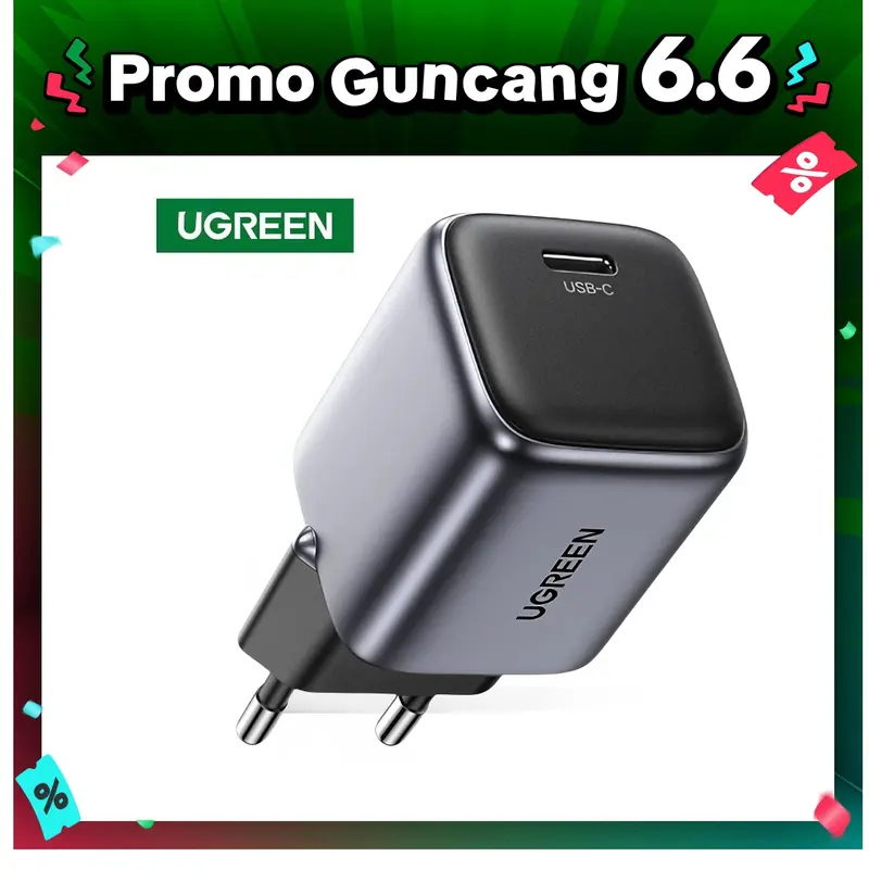 UGREEN GaN 20W Nexode Mini Charger PD Fast USB Type C Charger USB C PD 3.0 QC 3.0 Quick Charging For iPhone 15 14 13 12 11 Pro Max 4