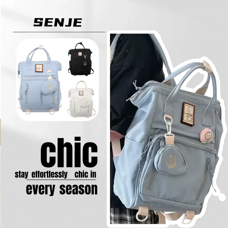 Tas impor gaya Korea yang imut dengan sentuhan hati remaja, tas karung serbaguna cocok untuk suasana sekolah dan santai bisa digunakan sebagai tas tangan atau tas ransel,tas lucu praktis untuk pelajar dan perjalanan Wanita tas ransel sekolah cewek SJB01