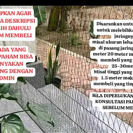 jaring pagar ayam ukuran 1.5m x 100meter lubang 4inc 2