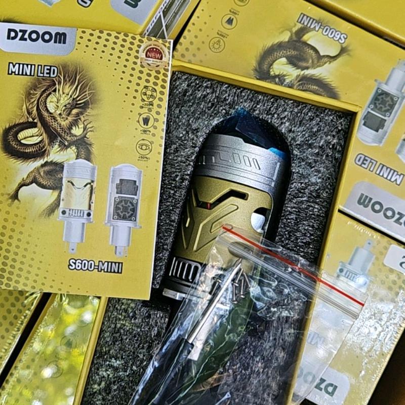 Hãng Dzoom Pha led bi cầu S600mini công suất 70W chân H4 màn chập cắm thảng trợ pha Laser Vàng Chanh độ sáng cao lắp oto xe máy