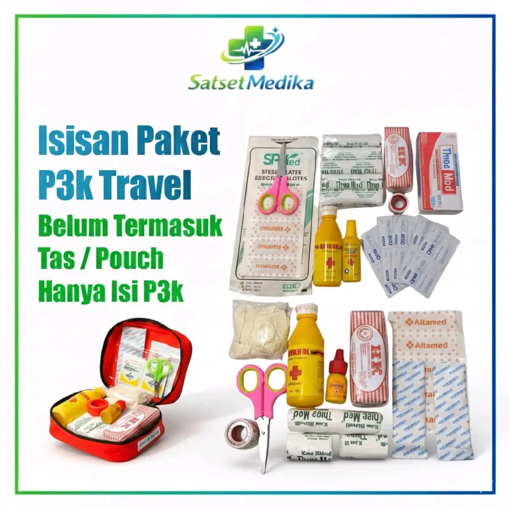 Refill / Isi Ulang HANYA ISI - Paket P3K Travel Kit / Pouch First Aid Bag Kit / P3K Mobil