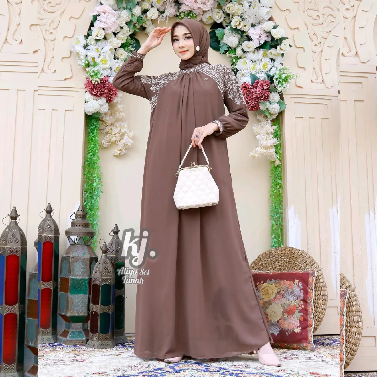 Gamis Pesta Raina Set Ori Khadijah Mode Gamis Cantik Gamis
