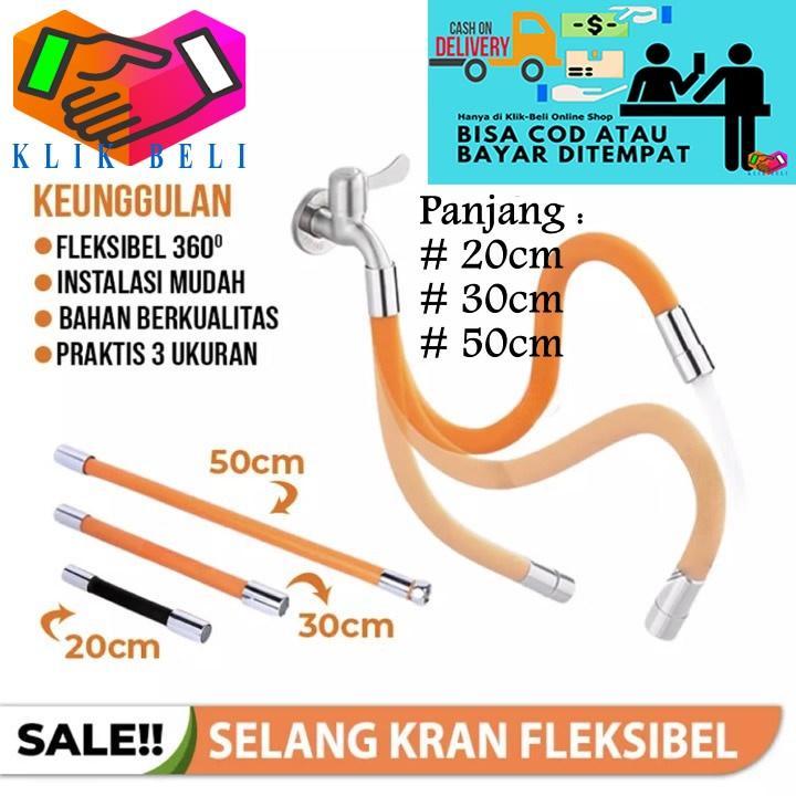 Selang Sambungan Kran Flexible Elastis Pipa 360 Derajat Filter Air Cuci Piring Wastafel Dapur Silikon Fleksibel Faucet Stainless Steel 0