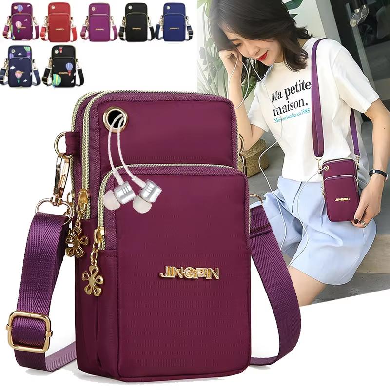 Túi Đựng Điện Thoại Di Động Túi Đeo Chéo Nữ Túi Mini Thời Trang Thích Hợp Cho Mẹ Và Mẹ Túi Tiền Xu Đeo Cổ Đeo Chéo Túi Đeo Vai Ví 3 Lớp Lý Tưởng Để Chạy Bộ Bao Gồm Túi Đeo Vai