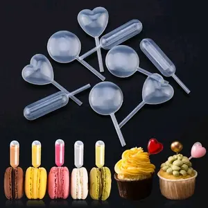 (50 PCS) Pipet Vla isi 50 pcs Tetes Infuser Cairan Liquid 4ml Hiasan Kue Puding Cup Cake Dessert Pipet Untuk Aneka Jenis Selai Saos Kecap Vla Pipet Cupcake Plastik