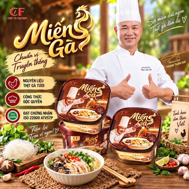 Miến Gà Chef Hải - Miến Gà Ăn Liền 85g – Miến Gà Sấy Thăng Hoa, Tiện Lợi 4–5 Phút