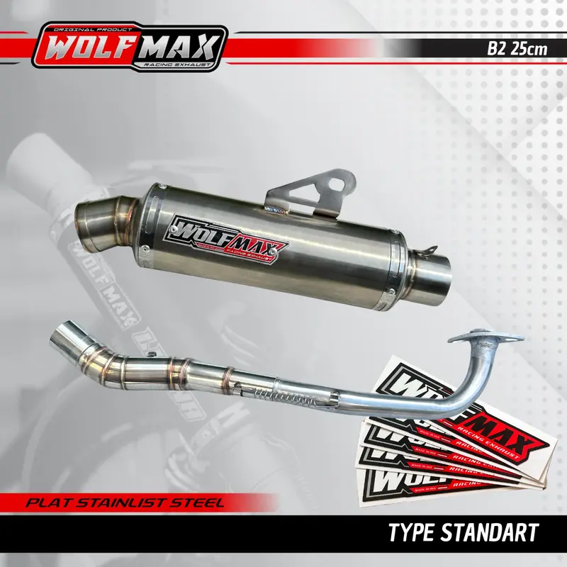 Knalpot B2 set Motor Matic Original Wolfmax  Gratis Laser 0