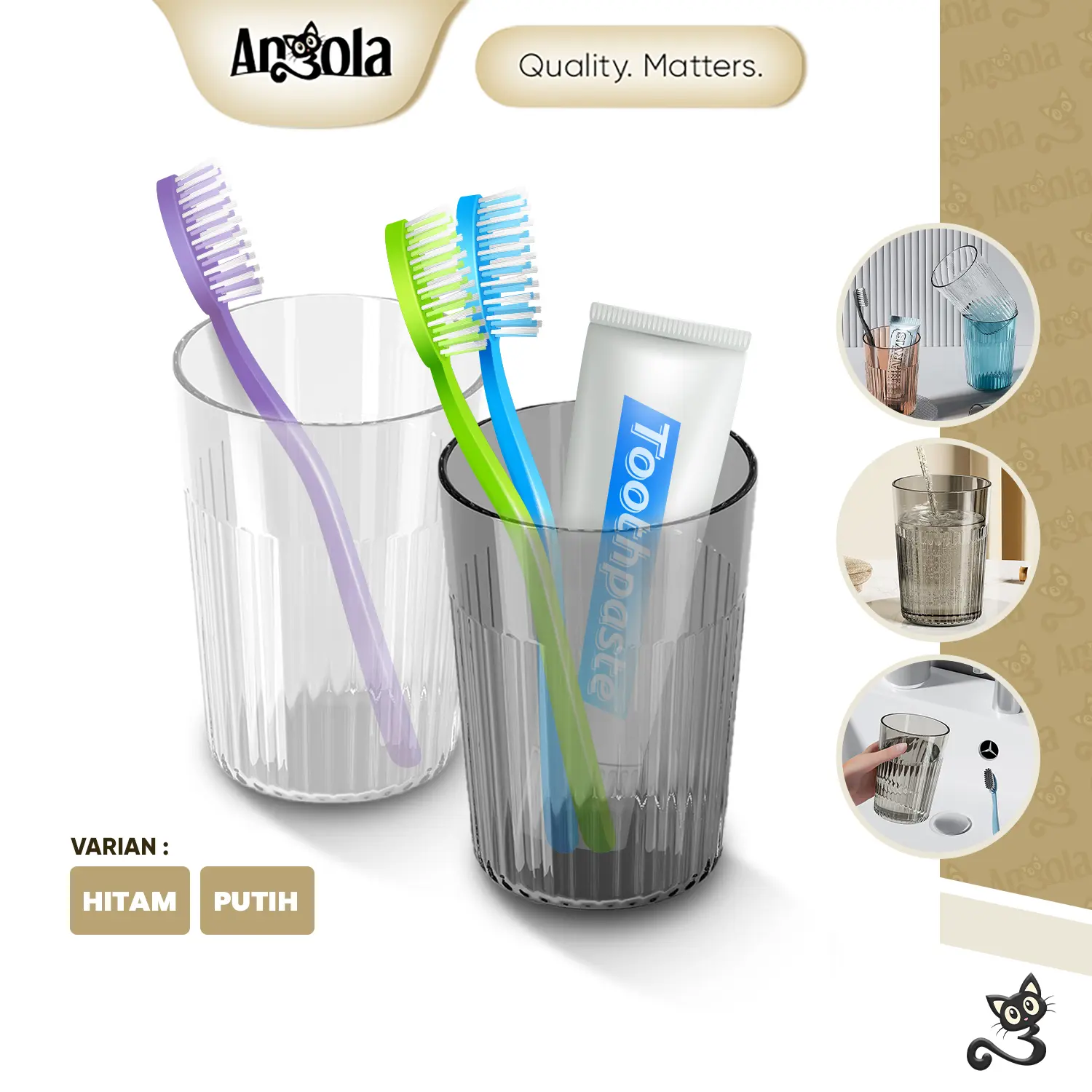 ANGOLA Gelas Kumur Transparan E89 Gelas Sikat Gigi / Mouthwash Cup / Cangkir Sikat Gigi Kamar Mandi
