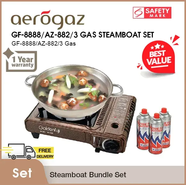 Aerogaz Steamboat Set (Stainless Steel Pot) GF-8888/AZ-882/3GAS