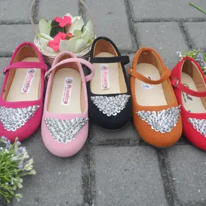 Luvee Shoes - Sepatu Flat Shoes Anak Perempuan Payet Bahan Gemini - Flatshoes Pesta Anak Cewek Elegant Mewah
