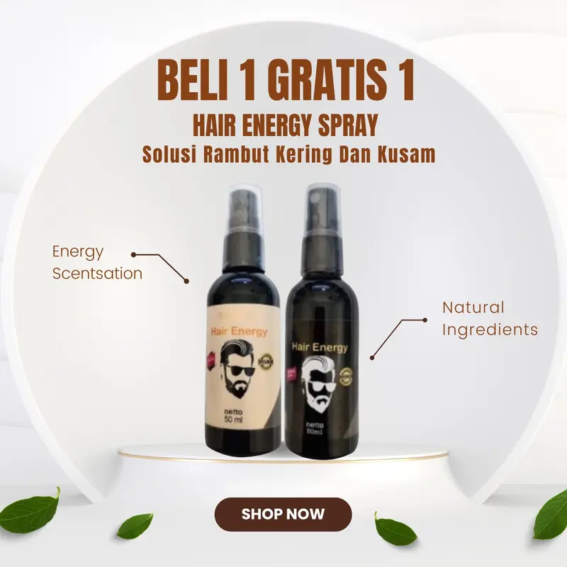 [ISI 2 PCS] Parfum Rambut Hair Energy 60ml - Atasi Bau Tak Sedap & Perawatan Rambut - Minyak 0