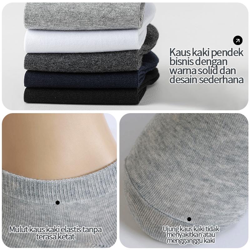 ECOISM Kaos Kaki Pria Harian & Olahraga Katun Adem Anti Bau Nyaman Dipakai Seharian (5 Pasang) | Kaos Kaki Cowok Dewasa Kerja
