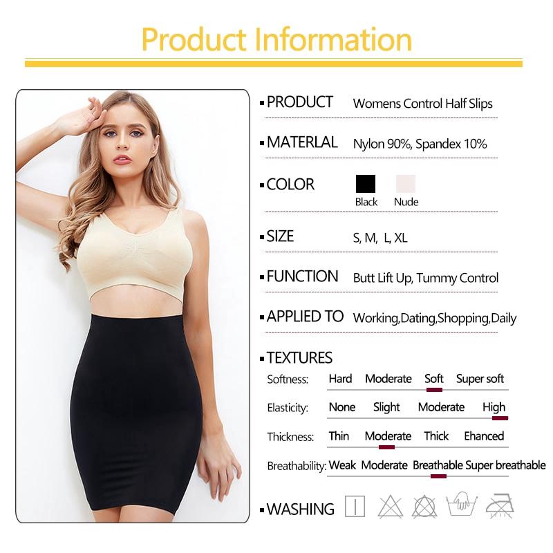 Váy Nửa Trượt, Dành Cho Phụ Nữ, Định Hình, Cạp Cao, Váy Lót, Dụng Cụ Định Hình Cơ Thể, Nâng Mông Women Kem 2