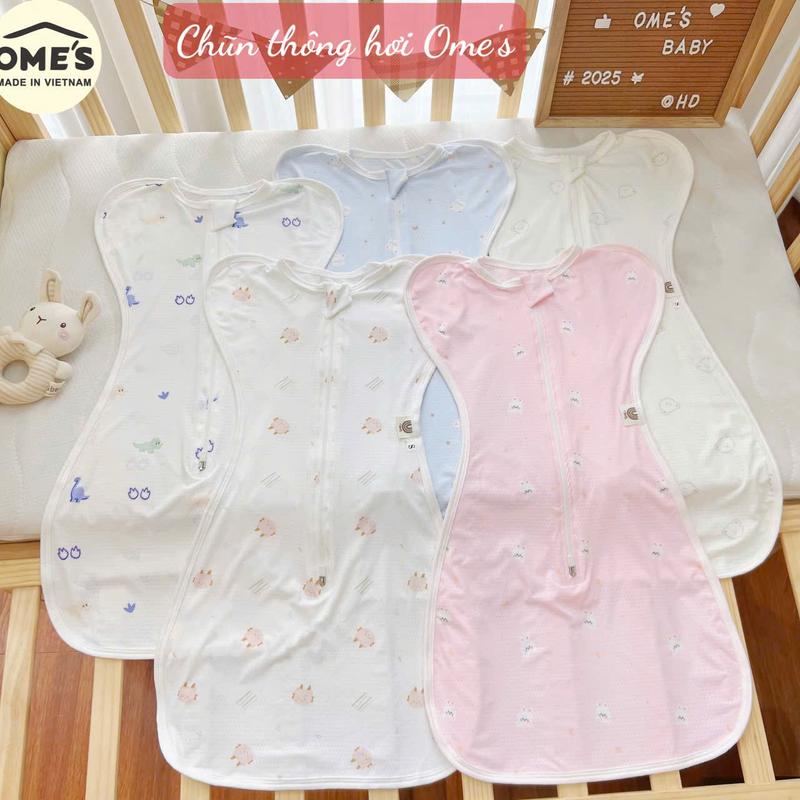 Nhộng Chũn Thông Hơi Kín Tay Hãng OME'S Giảm Giất Mình, Giúp Bé Ngủ Ngon Nhiều Họa Tiết Đáng Yêu, Khóa 2 Chiều, Co Giãn Và Mềm Mát (Mới)