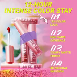 [BEST SELLING] DAZZLE ME Ink-Matte Lip Cream High Pigmented dengan hasil akhir Matte Finish Transferproof Waterproof Tahan Lama