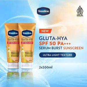 Vaseline Healthy Bright Gluta Hya Serum Burst Sunscreen SPF 50 PA+ 200ml Twinpack