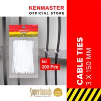 Gambar Kenmaster Cable Ties 3 X 15 cm X 200 Pcs Putih - CABL014 - 3 X 15 cm X 200 Pcs dari Kenmaster Official Store Kota Administrasi Jakarta Utara 1 Tokopedia