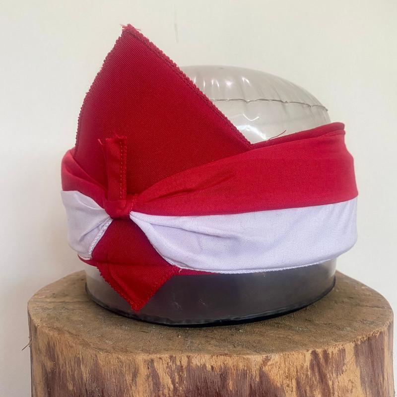 Topi Udeng Merah Putih Kemerdekaan, Udeng Bali Merah Putih, Udeng Sunda, Totopong Sunda Karet 2