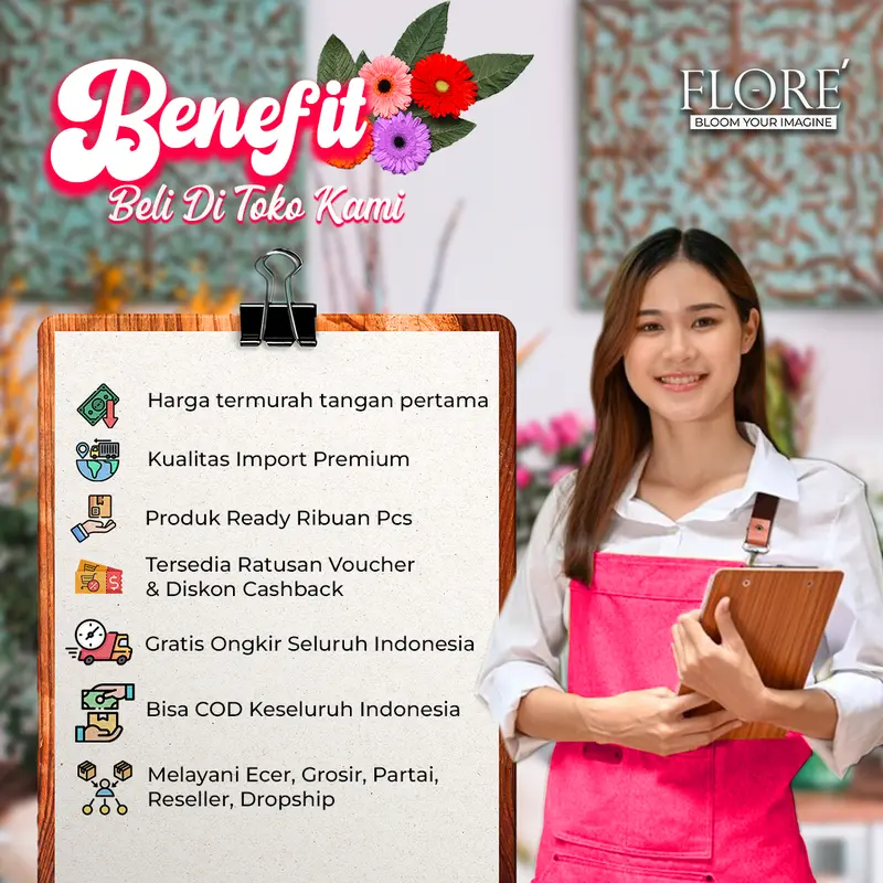 BUNGA ANGGREK BAHAN LATEX ARTIFICIAL / HIASAN MAHAR / BUNGA ANGGREK SATUAN (KN-434) 7