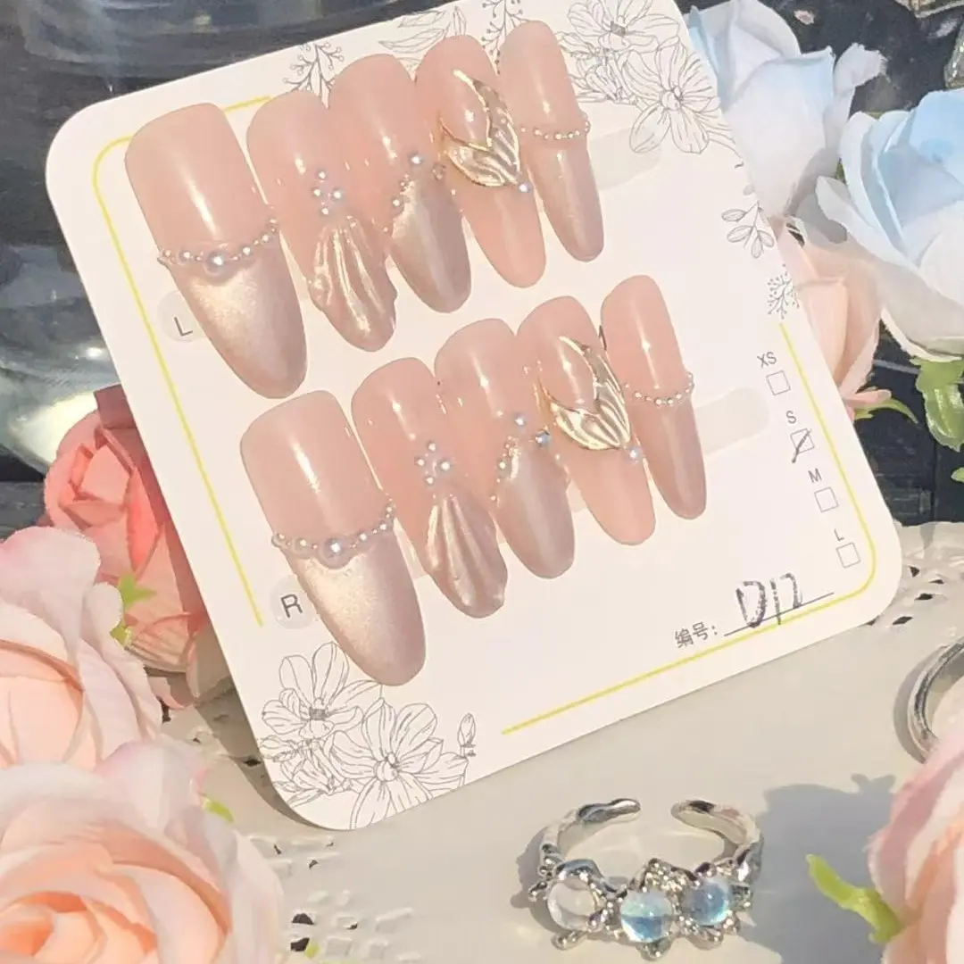 【ALRGZ】 Simple Pure Desire Wearable Nail Polishing Plates Diamond Handmade Customized Wearable Nail Polishing