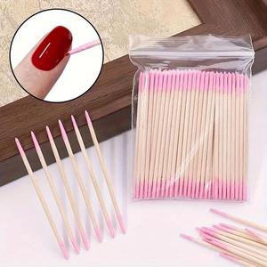 Toallitas de algodón profesionales para uñas con doble punta, paquetes de 100–500 unidades, para dar forma y limpiar las cejas, herramientas para corrección de detalles en arte de uñas