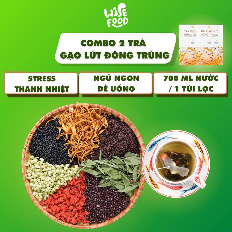  Combo 2 Trà Gạo Lứt Đông Trùng Wise Food 300g 20 Gói  Hộp 