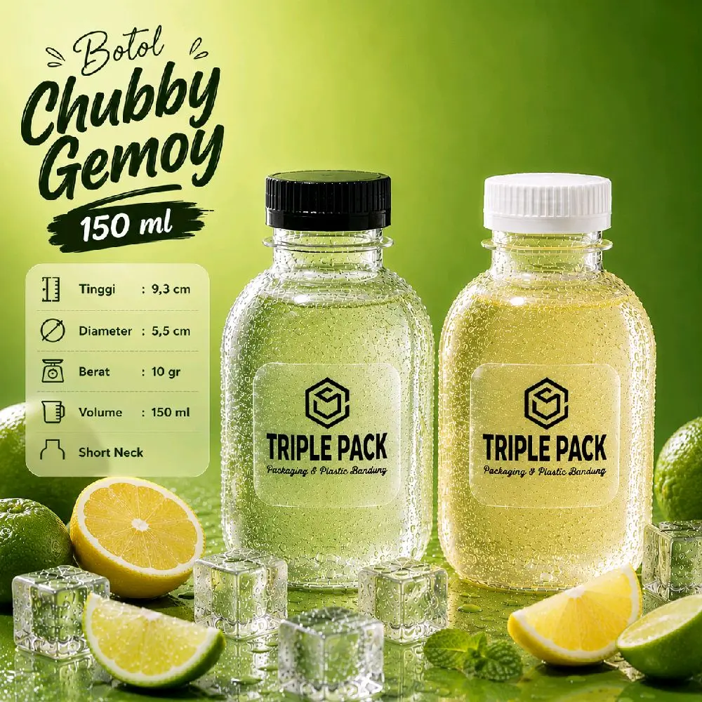 Botol Gendut 150 ml Chubby Gemoy SKLB mini Food Grade Aman untuk Minuman Favorit Anda Praktis dan Serbaguna untuk Kebutuhan Sehari-hari - Bottles, Kitchenware