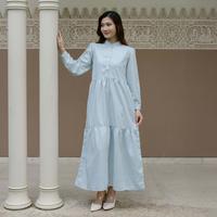 Gambar Beatrice Clothing Naura Maxi Dress - Dress Wanita Motif Lengan Panjang Kerah Koko - XL Sage Green dari Beatrice Clothing Kota Administrasi Jakarta Barat 1 Tokopedia