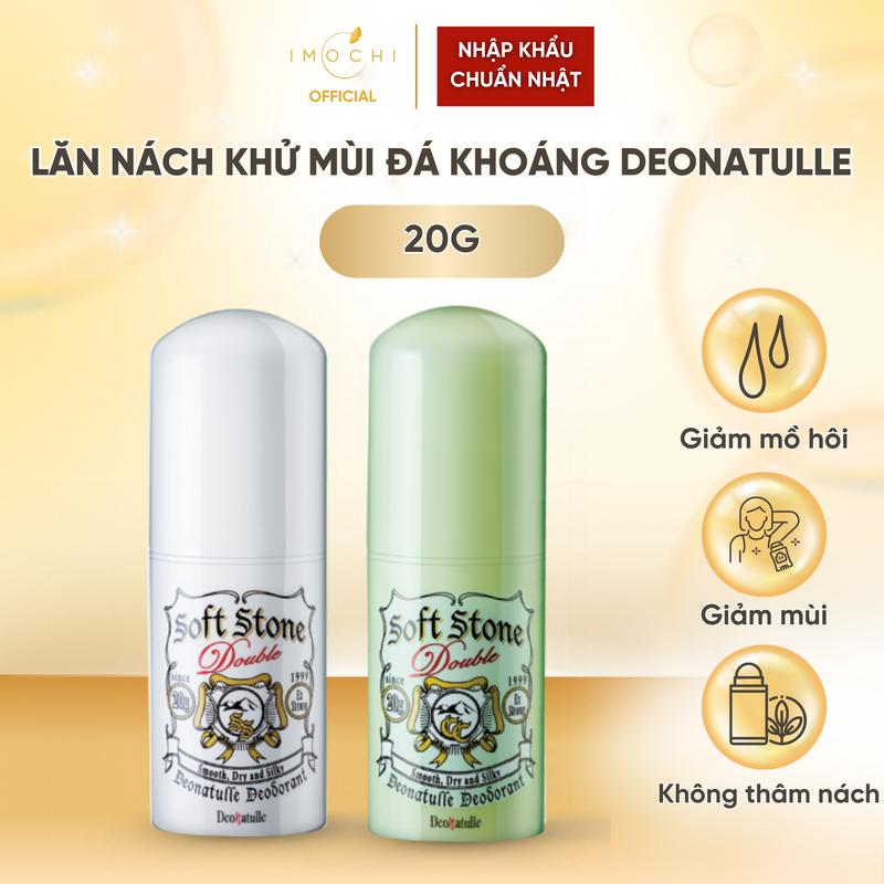  Lăn Nách Khử Mùi Đá Khoáng Deonatulle Soft Stone Double Deodorant Nhật Bản Giúp Vùng Nách Khô Thoáng Không Mùi Hôi 20g 