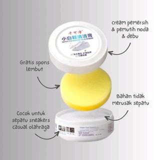 [1 Pcs] Krim Pemutih Sepatu 120gr & 260gr + Spons Cream Pembersih Sepatu White Shoes Cleaner 3
