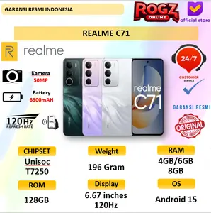 Realme C71 8GB 128GB (6300 Baterai | 45W Fast Charge | Military Grade Shock Resistance | NFC)