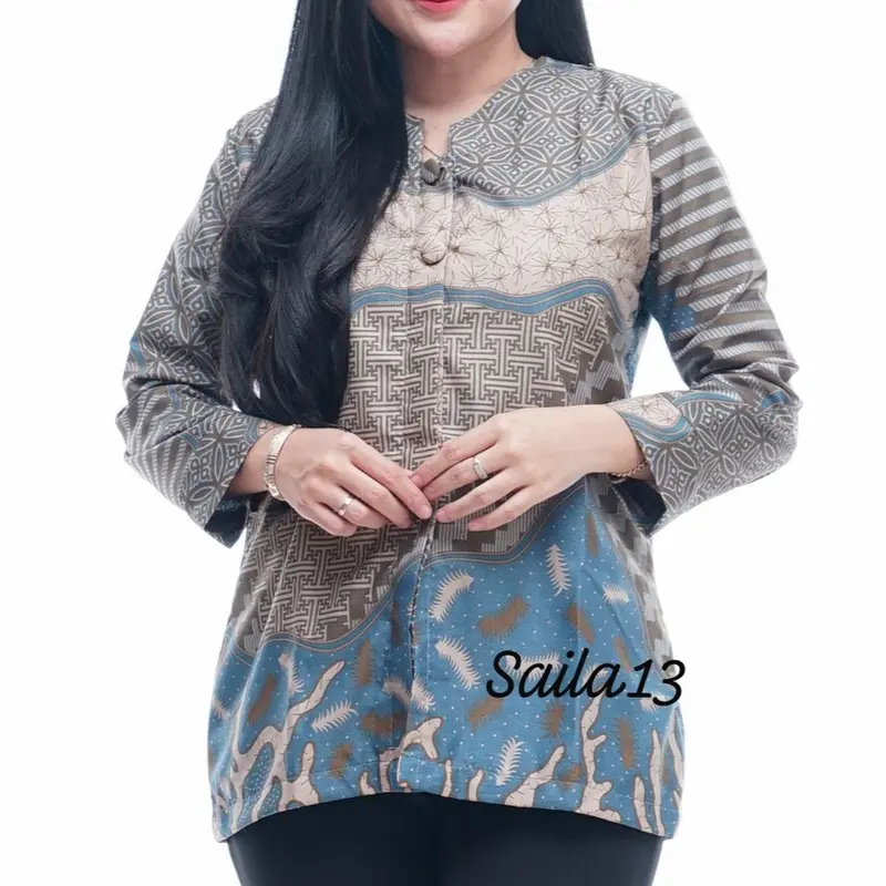 Baju Batik Wanita Atasan Blouse Kerja Casual Terbaru 2024 M L XL XXL 6