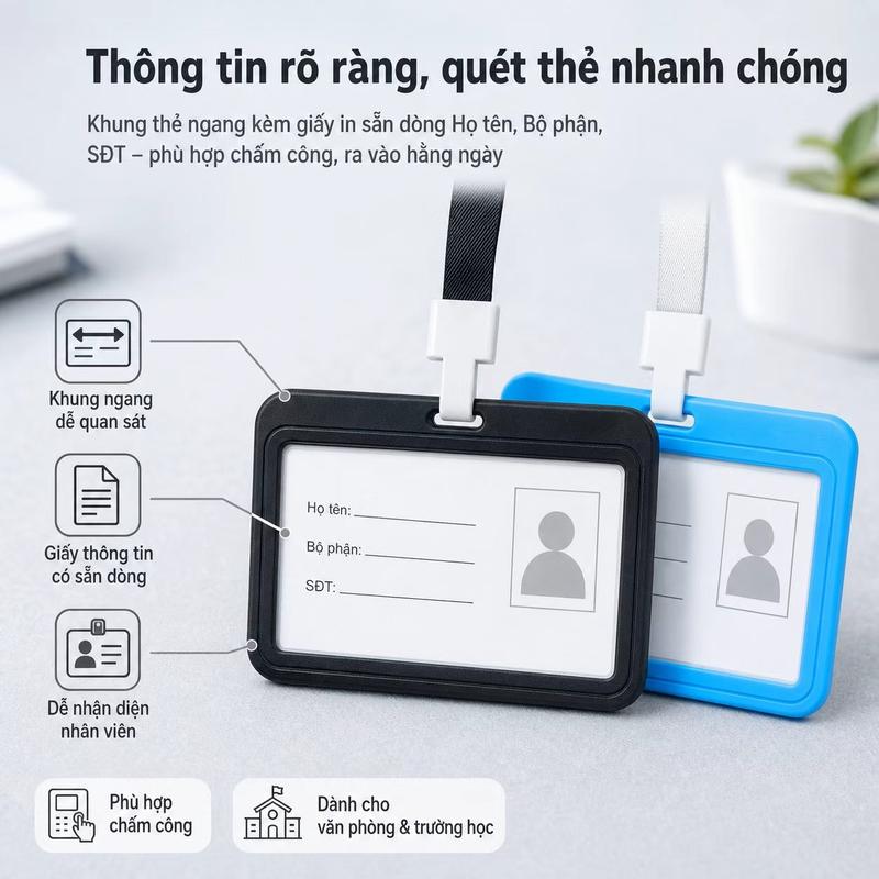 Thẻ nhân viên chống nước không thấm ẩm thông tin không bị trôi mờ