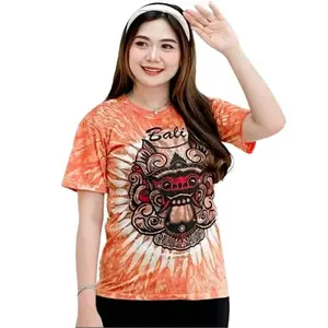 Atasan Kaos Baju Santai Casual Bahan Katun Premium Ukuran Remaja Dewasa Lengan Pendek Model Top Tshirt Distro Kerah Leher Bulat U Neck Motif Salur Kombinasi Warna Warni