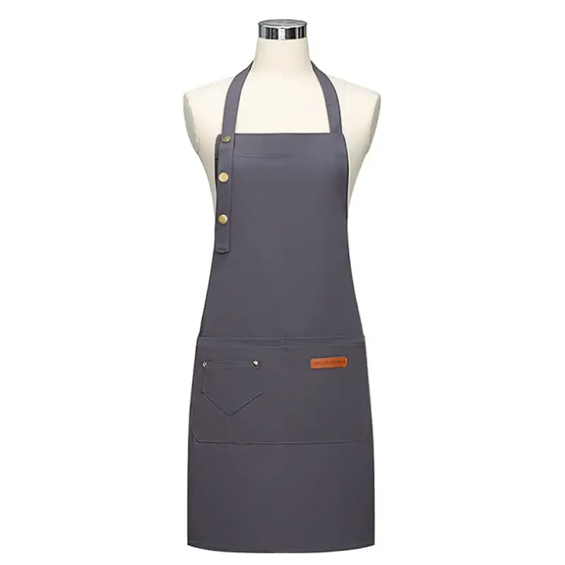 Apron Waterproof Celemek Anti Air Untuk Kerja Pria dan Wanita Barista Hitam 6