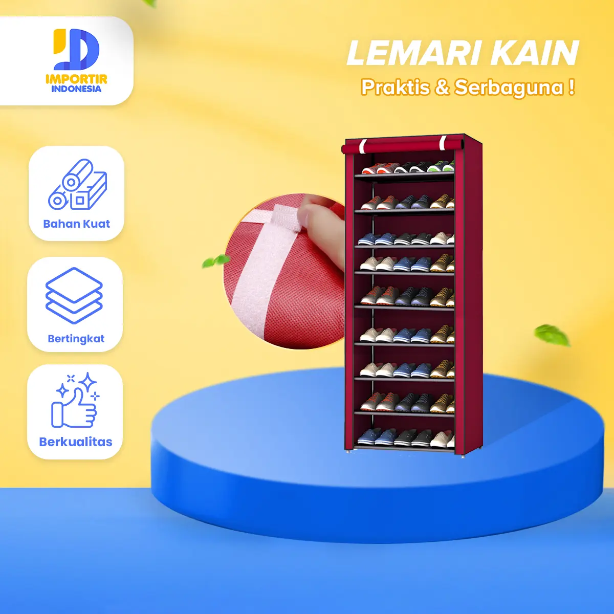 COD IMPORTIR - Rak sepatu 9 susun Tersedia 6 Varian Warna