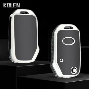 TPU Car Flip Key Case Cover Shell Fob For KIA Sportage R GT Stinger GT Sorento Ceed CD Cerato Forte 2018 2019 Accessories Holder - Black
