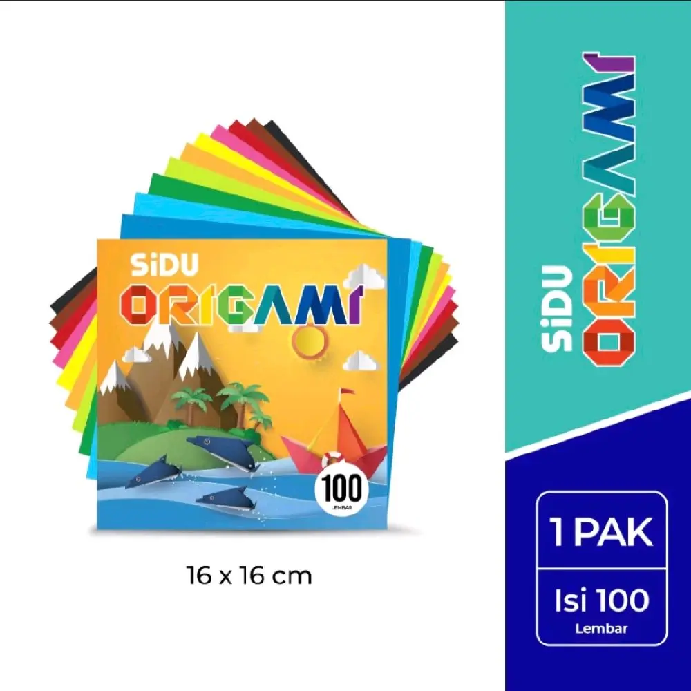 Sidu Origami 16 x 16 cm (100 lembar) / kertas lipat sidu 1 sisi